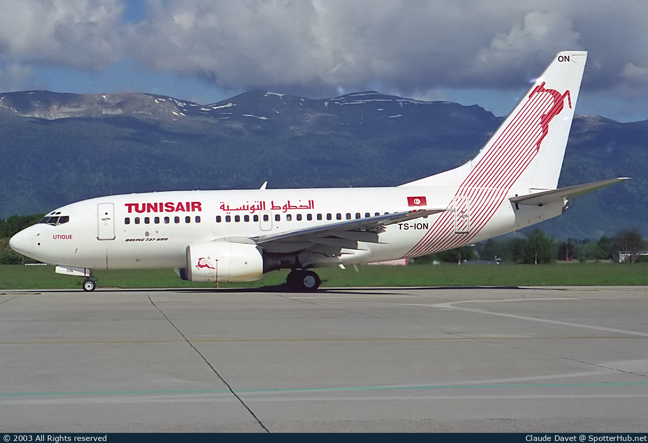 Photo of TS-ION - Boeing 737-6H3 operated by Tunisair