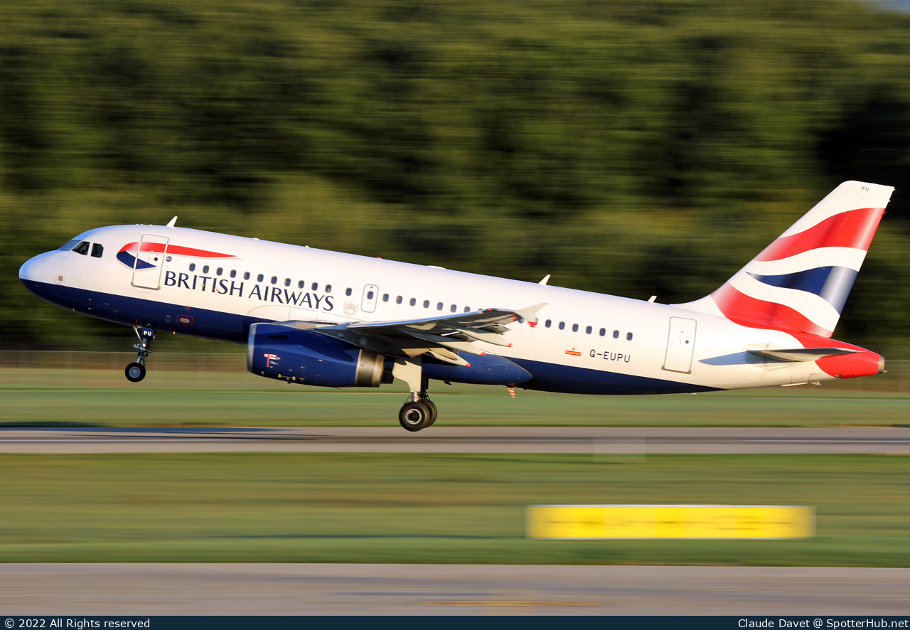 Photo of G-EUPU - Airbus A319-131 operated by British Airways