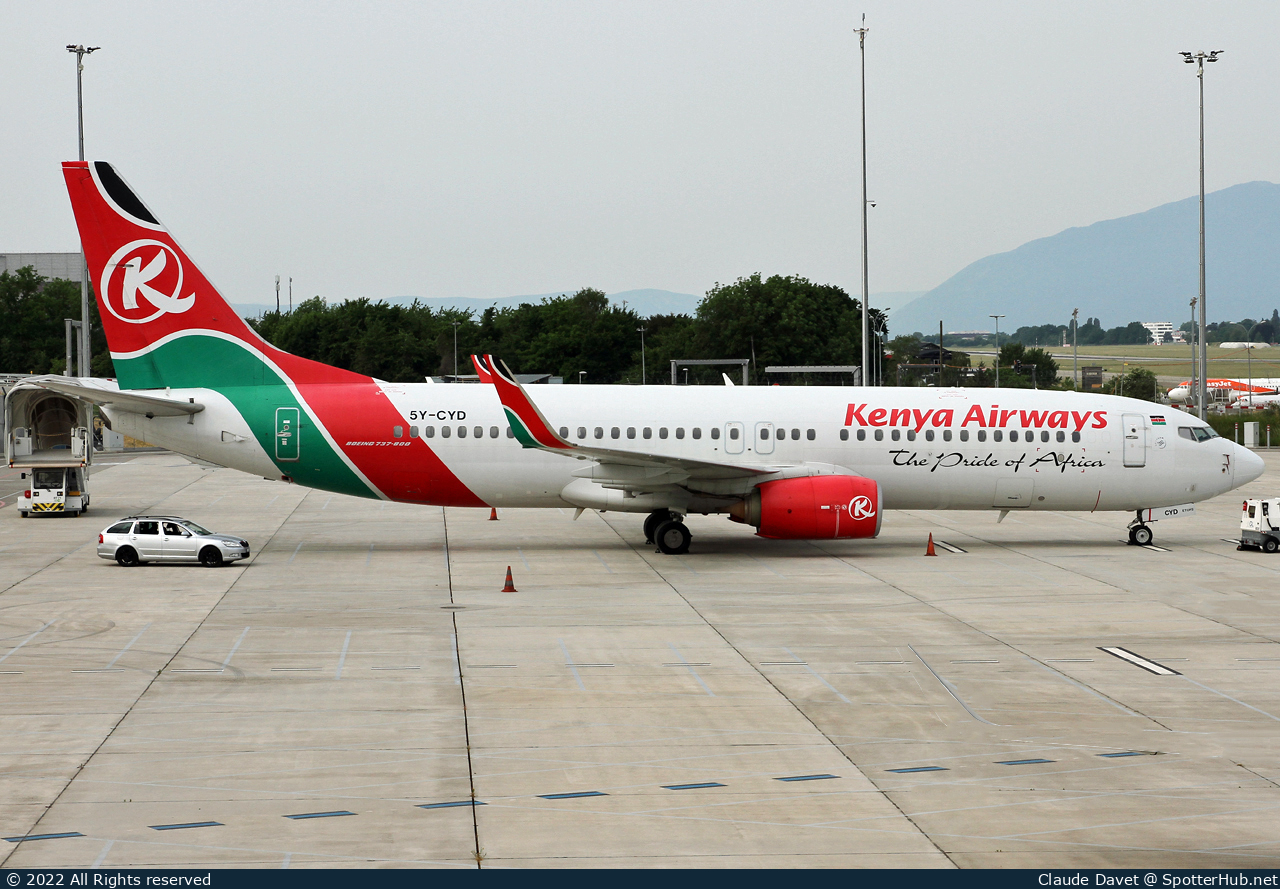 Photo of 5Y-CYD - Boeing 737-8HX operated by Kenya Airways
