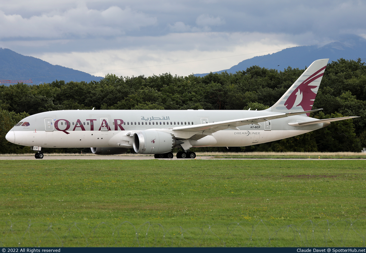 Photo of A7-BCP - Boeing 787-8 Dreamliner operated by Qatar Airways
