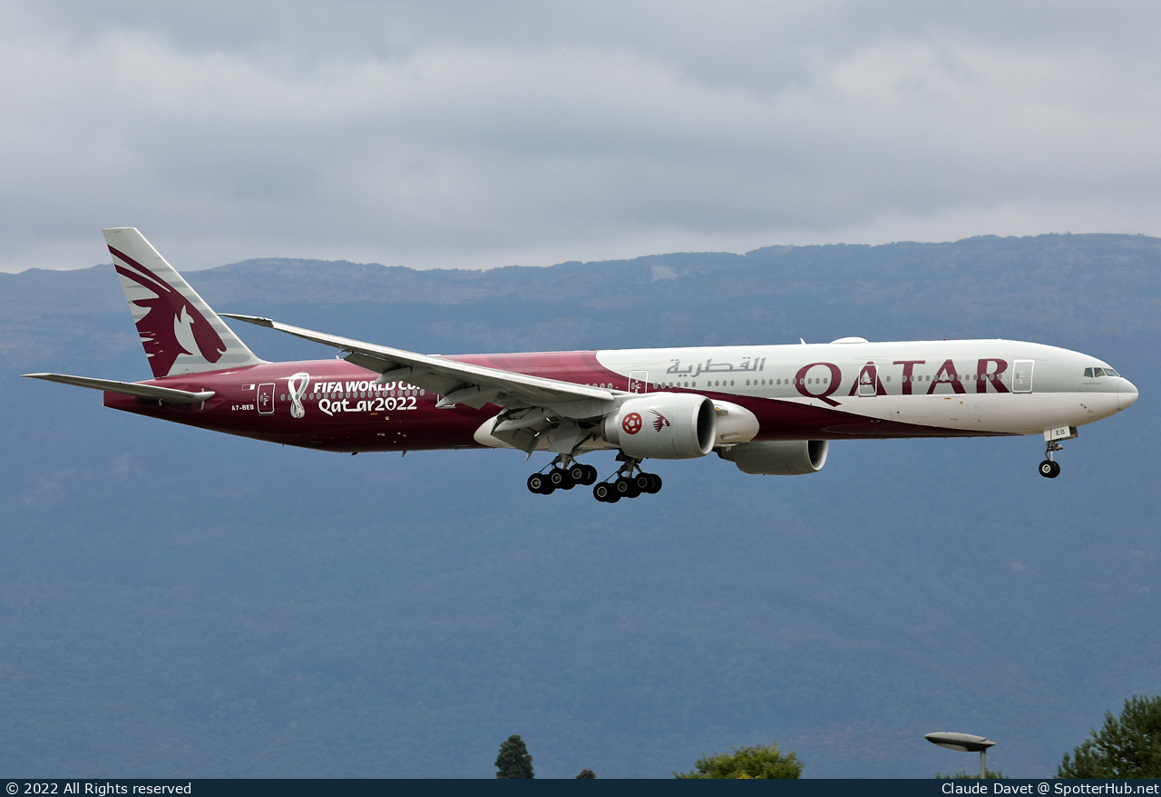 Photo of A7-BEB - Boeing 777-3DZ(ER) operated by Qatar Airways