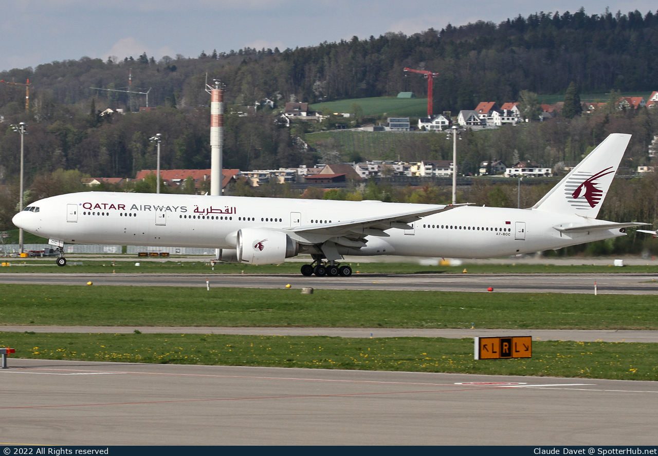 Photo of A7-BOC - Boeing 777-367(ER) operated by Qatar Airways