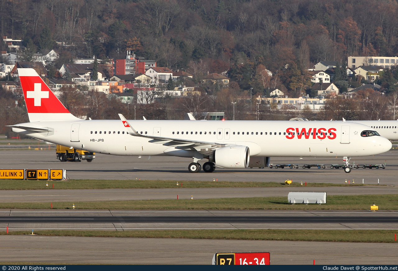 Photo of HB-JPB - Airbus A321-271NX operated by Swiss International Air Lines