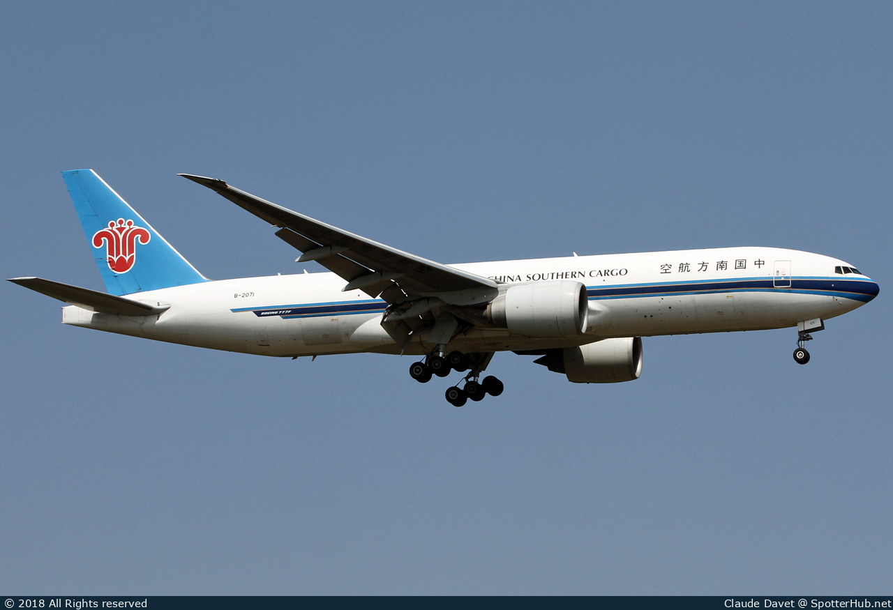 Photo of B-2071 - Boeing 777-F1B operated by China Southern Cargo