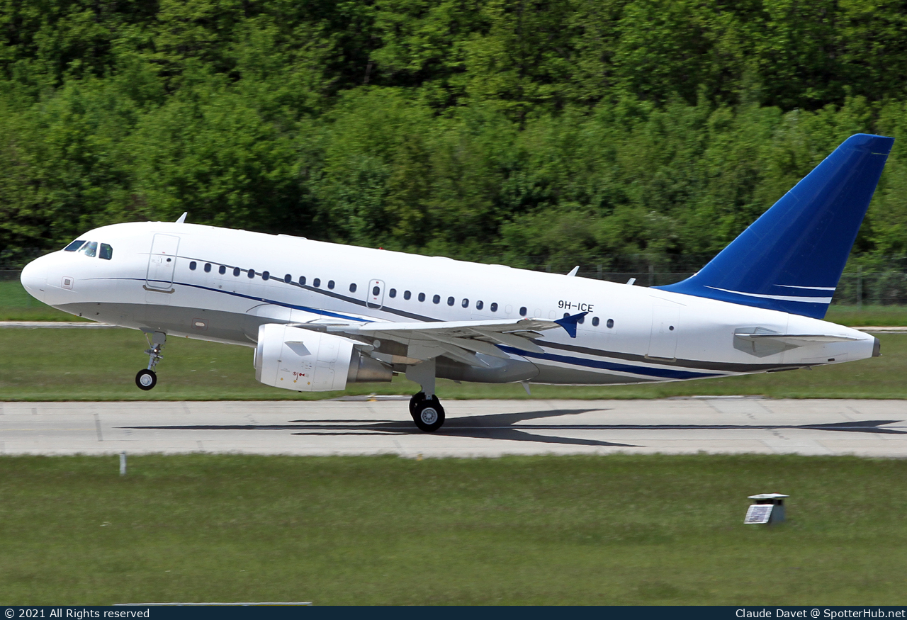 Photo of 9H-ICE - Airbus A318-112(CJ) Elite operated by DC Aviation Malta