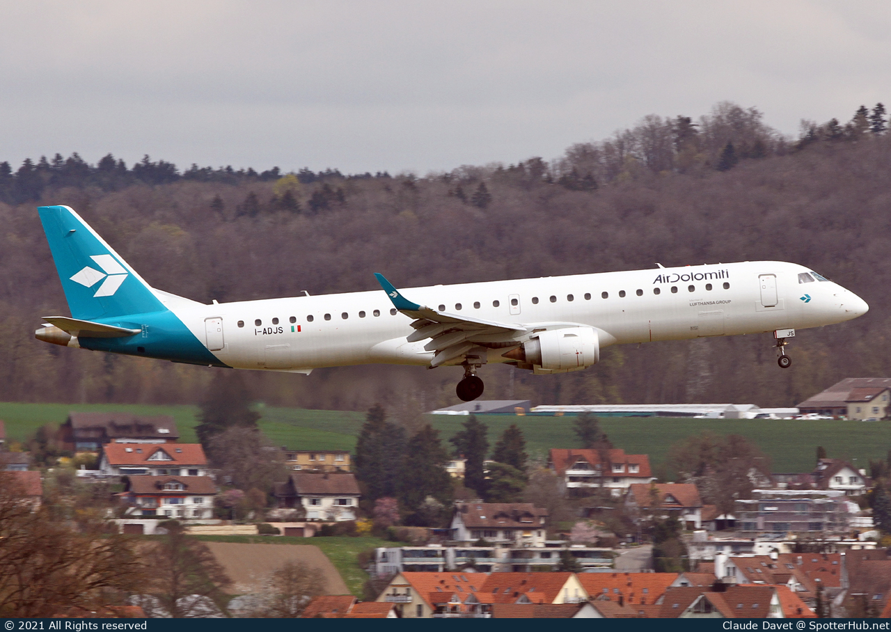 Photo of I-ADJS - Embraer ERJ-195LR operated by Air Dolomiti