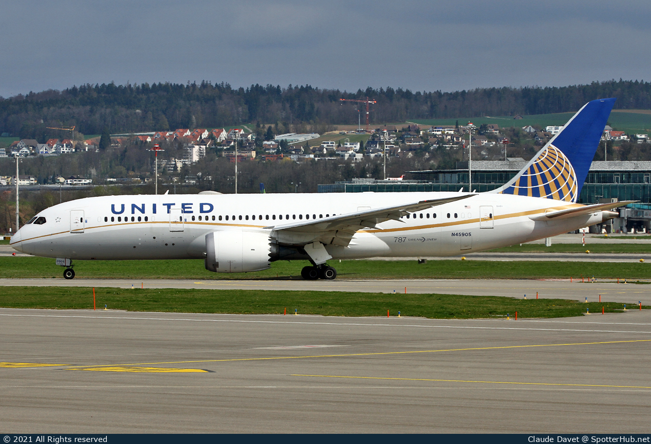 Photo of N45905 - Boeing 787-8 Dreamliner operated by United Airlines