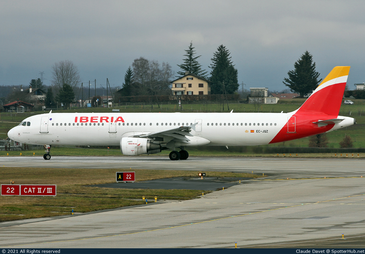 Photo of EC-JQZ - Airbus A321-212 operated by Iberia