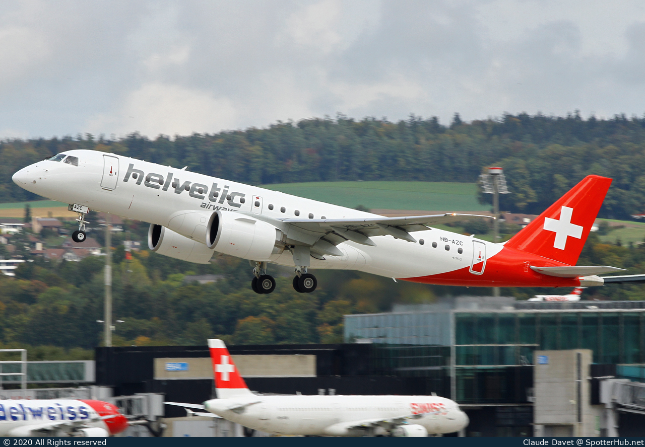 Photo of HB-AZC - Embraer ERJ-190-E2 operated by Helvetic Airways