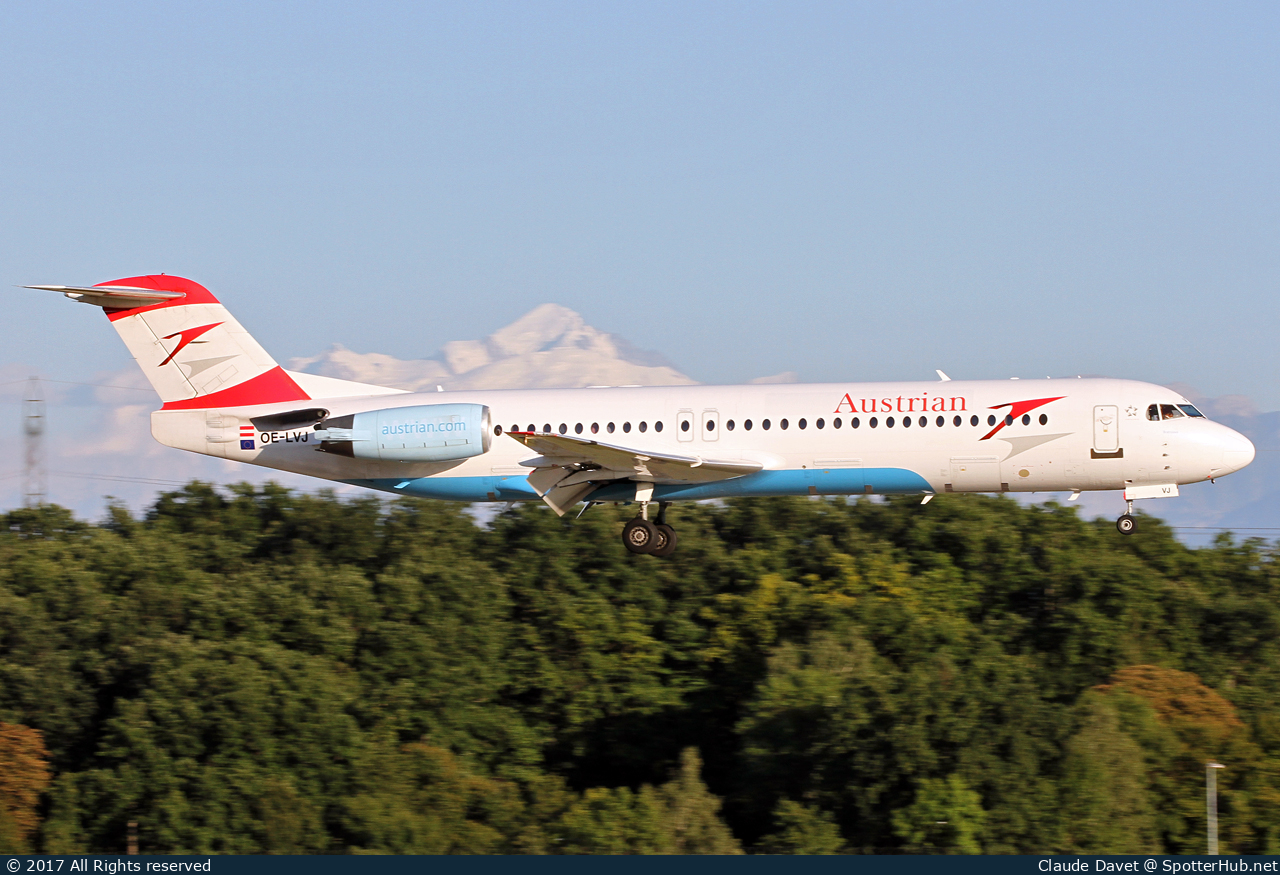 Photo of OE-LVJ - Fokker 100 operated by Austrian Airlines