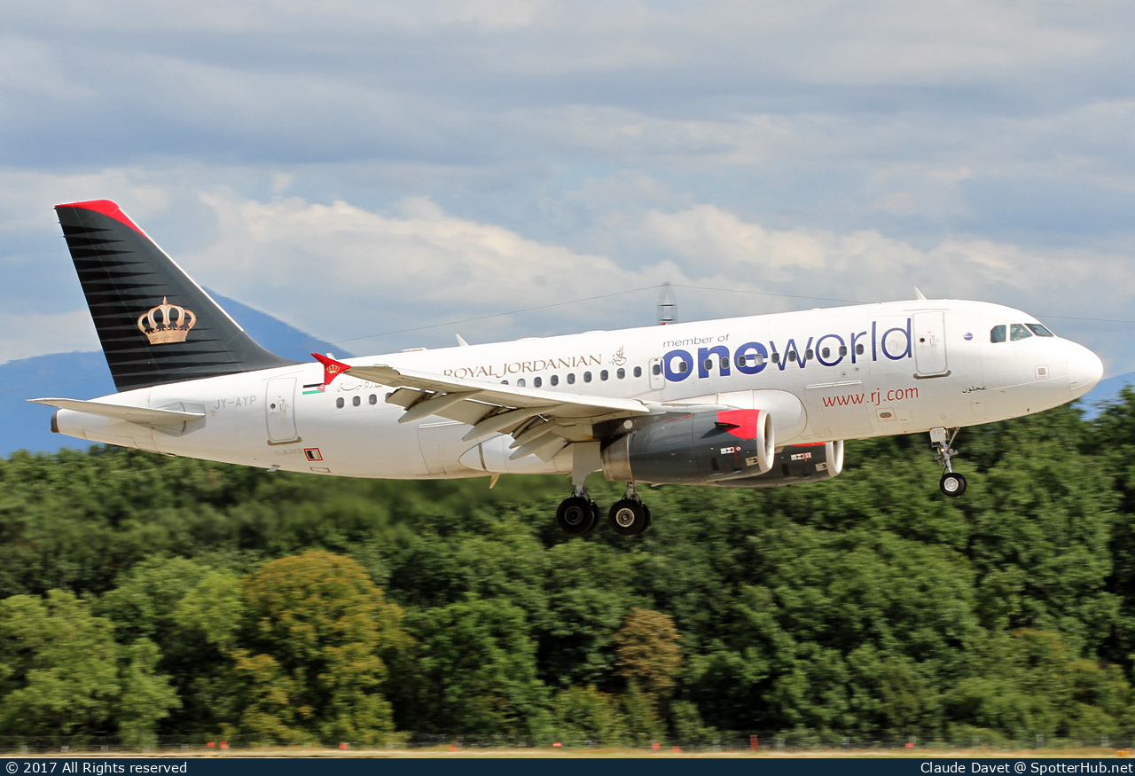 Photo of JY-AYP - Airbus A319-132 operated by Royal Jordanian Airlines