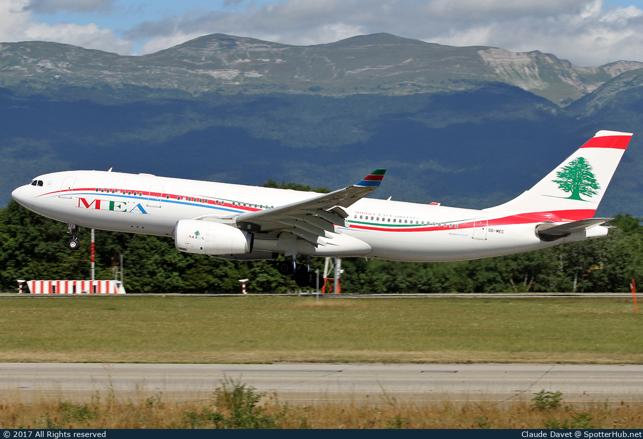 Photo of OD-MEC - Airbus A330-243 operated by MEA Middle East Airlines