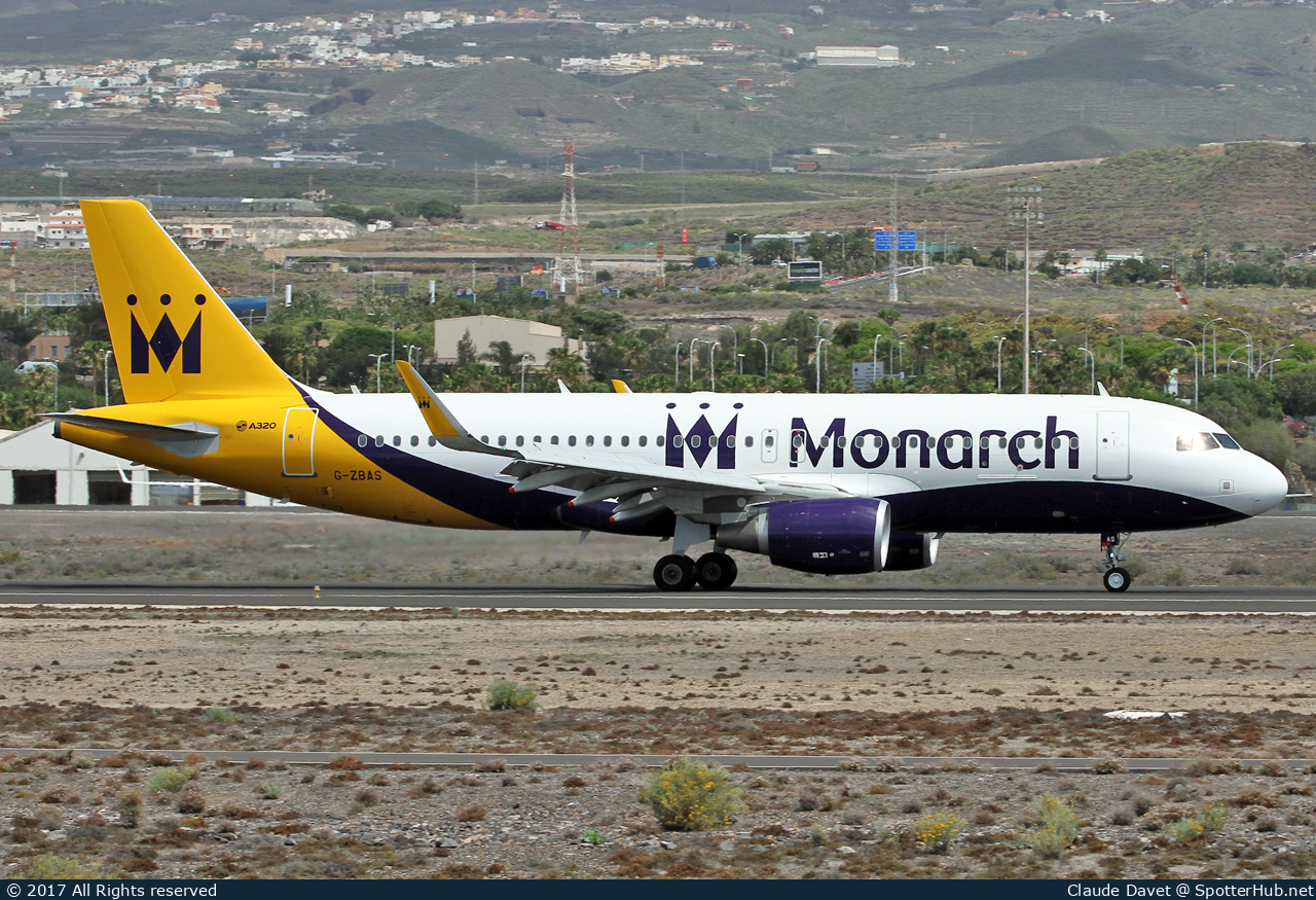 Photo of G-ZBAS - Airbus A320-214 operated by Monarch Airlines