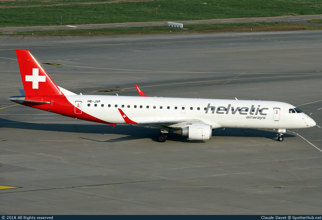 Photo of HB-JVP - Embraer ERJ-190LR operated by Helvetic Airways