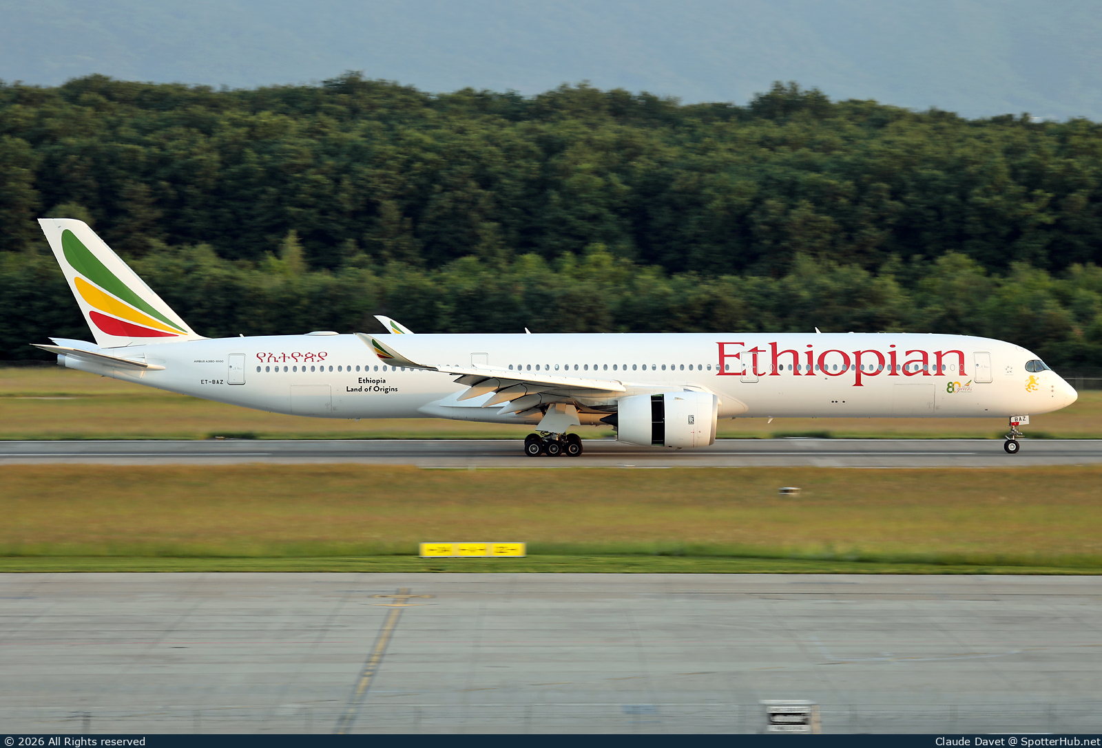 Photo of ET-BAZ - Airbus A350-1041 operated by Ethiopian Airlines