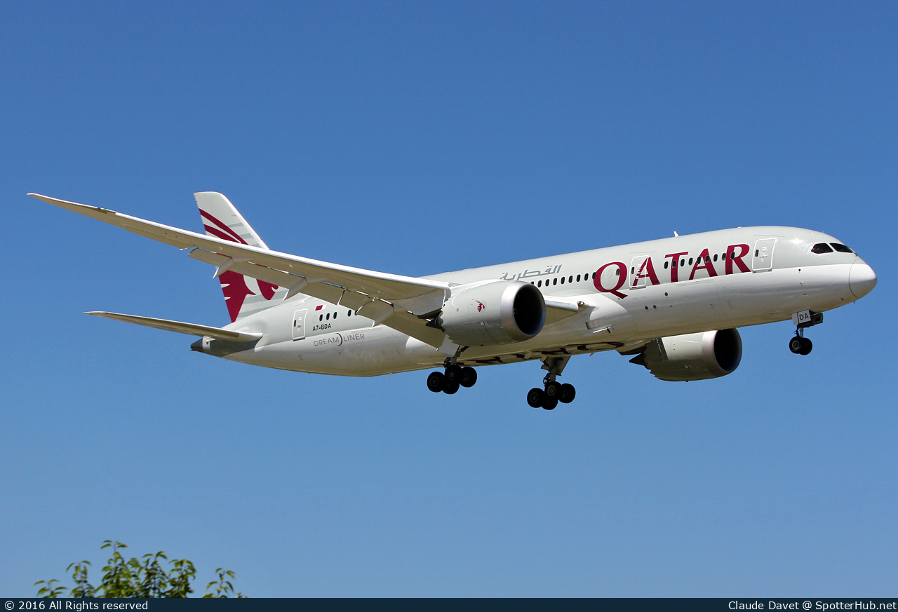 Photo of A7-BDA - Boeing 787-8 Dreamliner operated by Qatar Airways