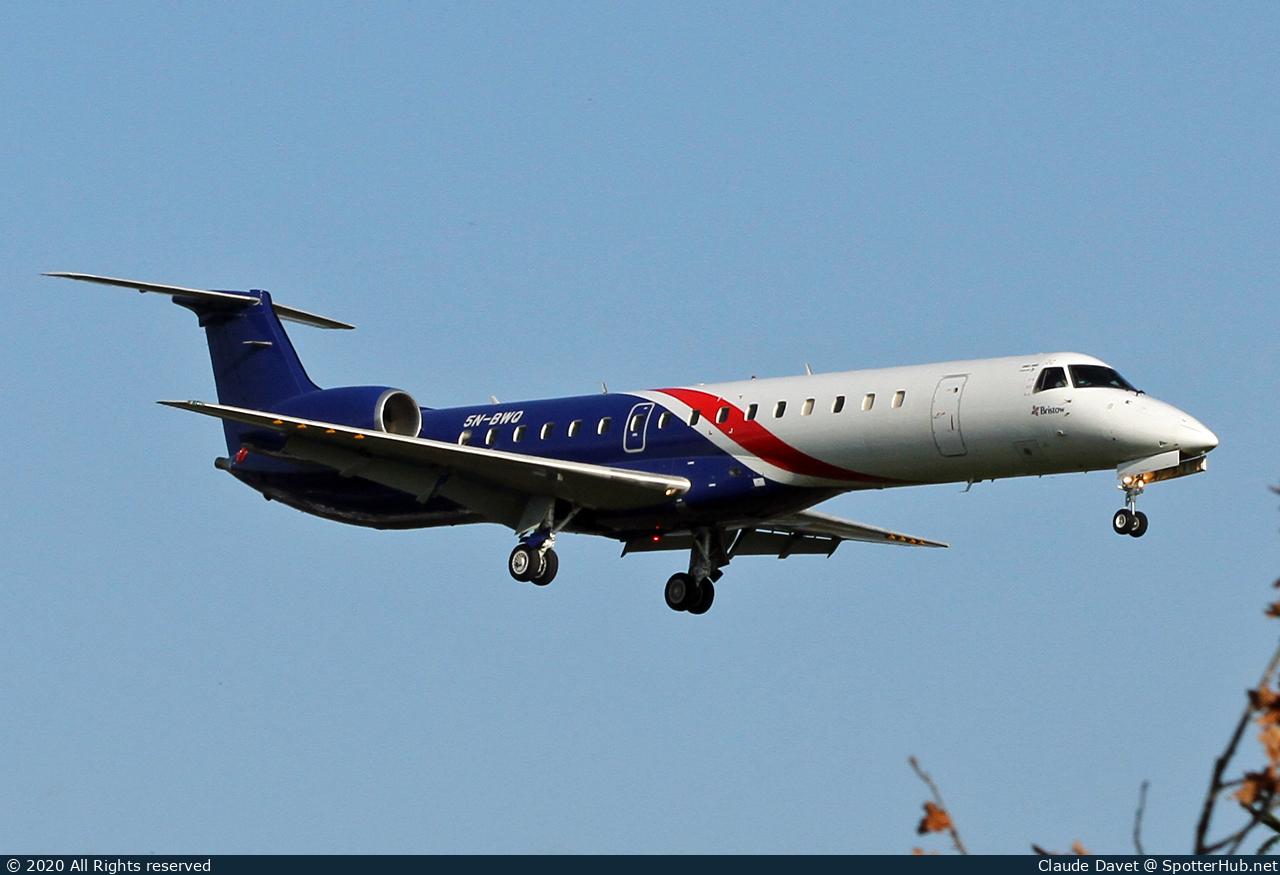 Photo of 5N-BWQ - Embraer ERJ-145LR operated by Bristow Helicopters Nigeria