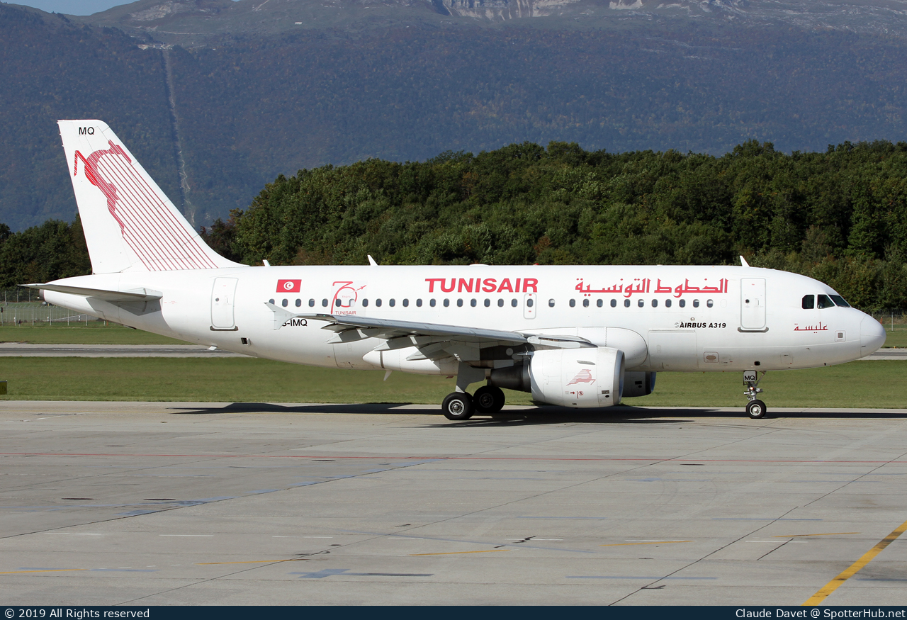 Photo of TS-IMQ - Airbus A319-112 operated by Tunisair