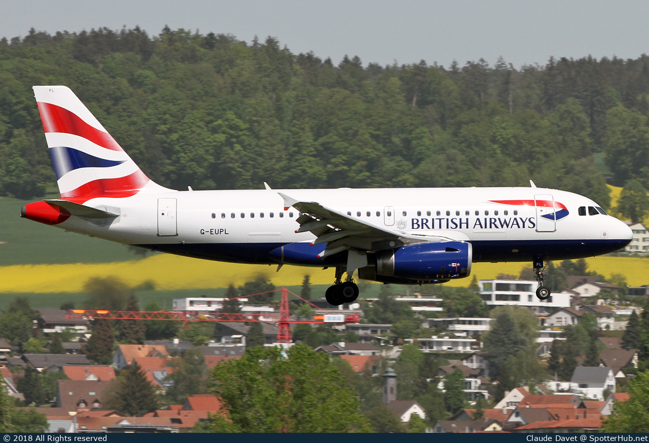 Photo of G-EUPL - Airbus A319-131 operated by British Airways