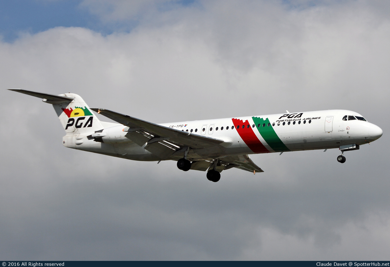 Photo of CS-TPD - Fokker 100 operated by Portugália Airlines