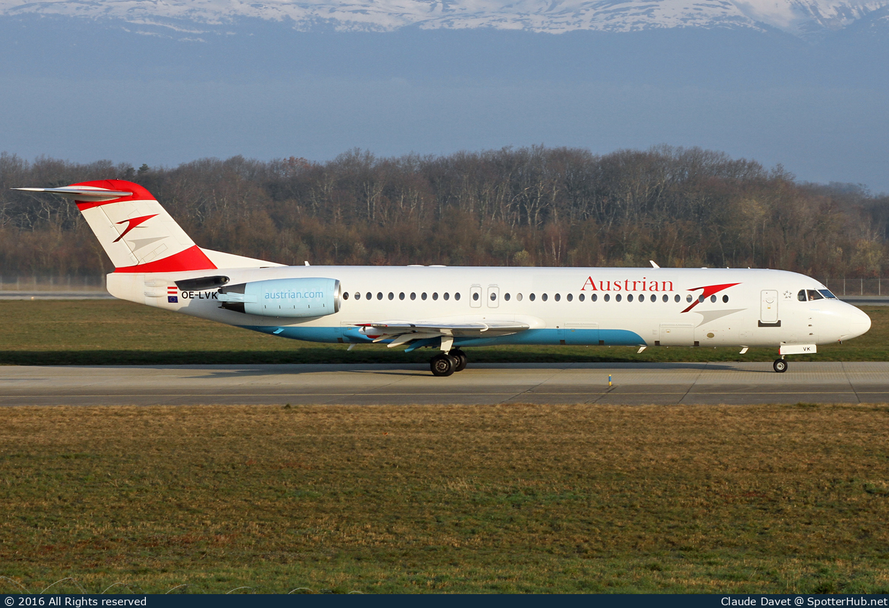 Photo of OE-LVK - Fokker 100 operated by Austrian Airlines