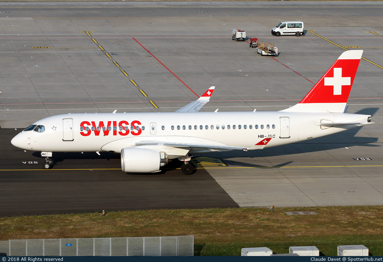 Photo of HB-JBC - Airbus A220-100 operated by Swiss International Air Lines