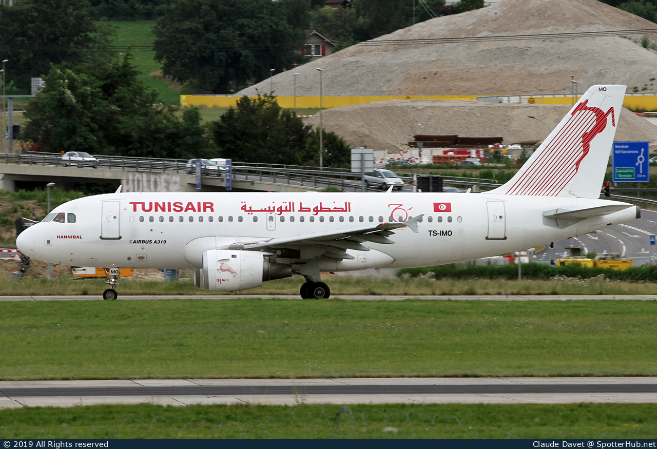 Photo of TS-IMO - Airbus A319-114 operated by Tunisair