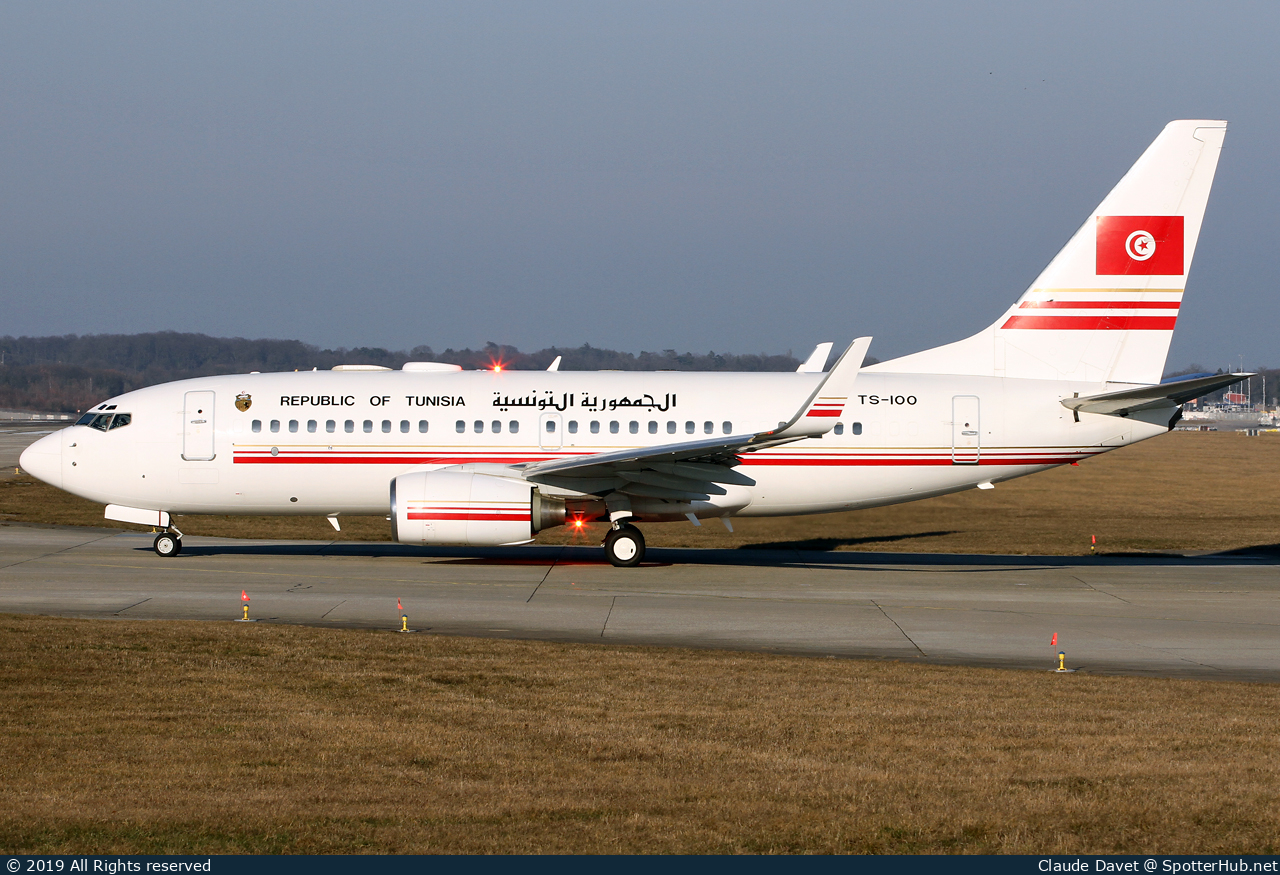 Photo of TS-IOO - Boeing 737-7H3(BBJ) operated by Government of Tunisia