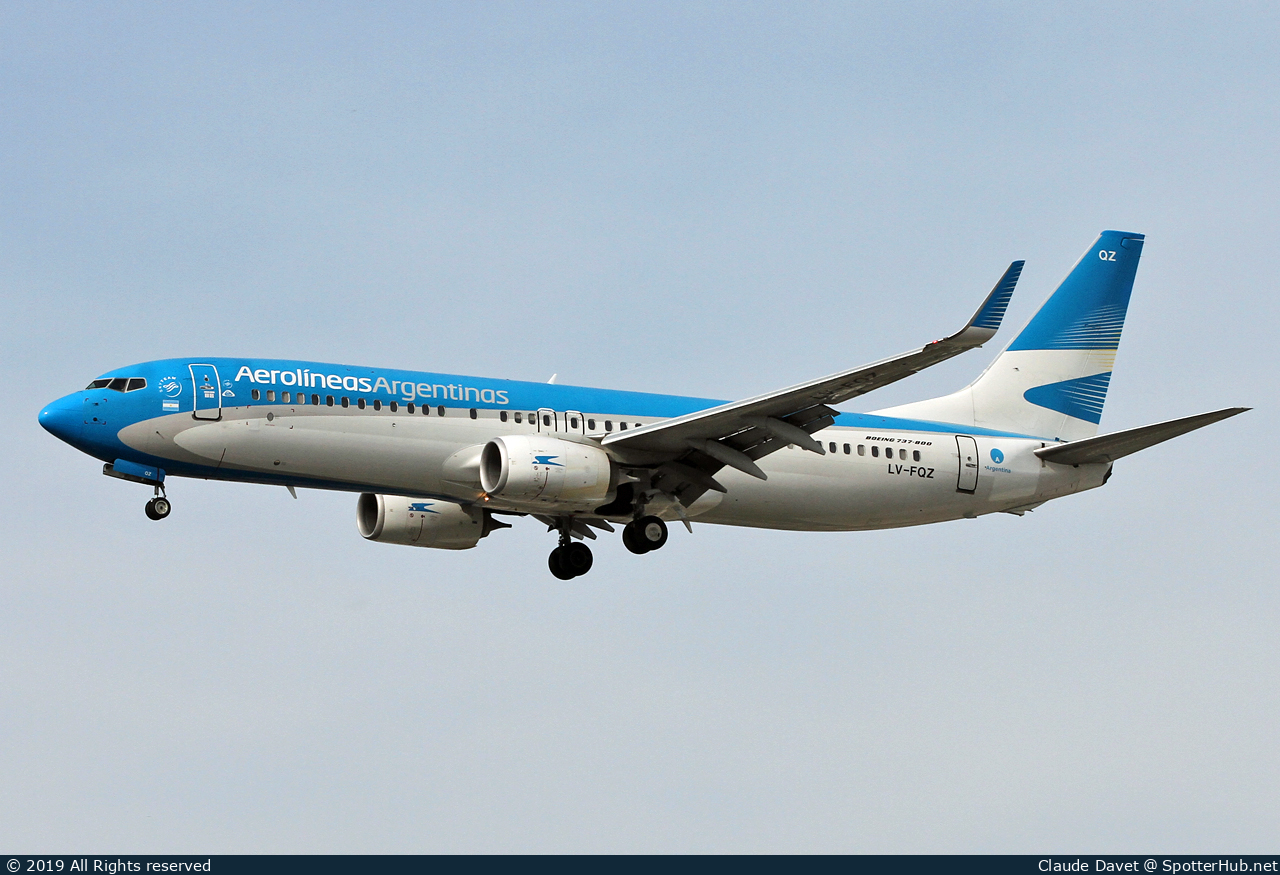 Photo of LV-FQZ - Boeing 737-8BK operated by Aerolíneas Argentinas