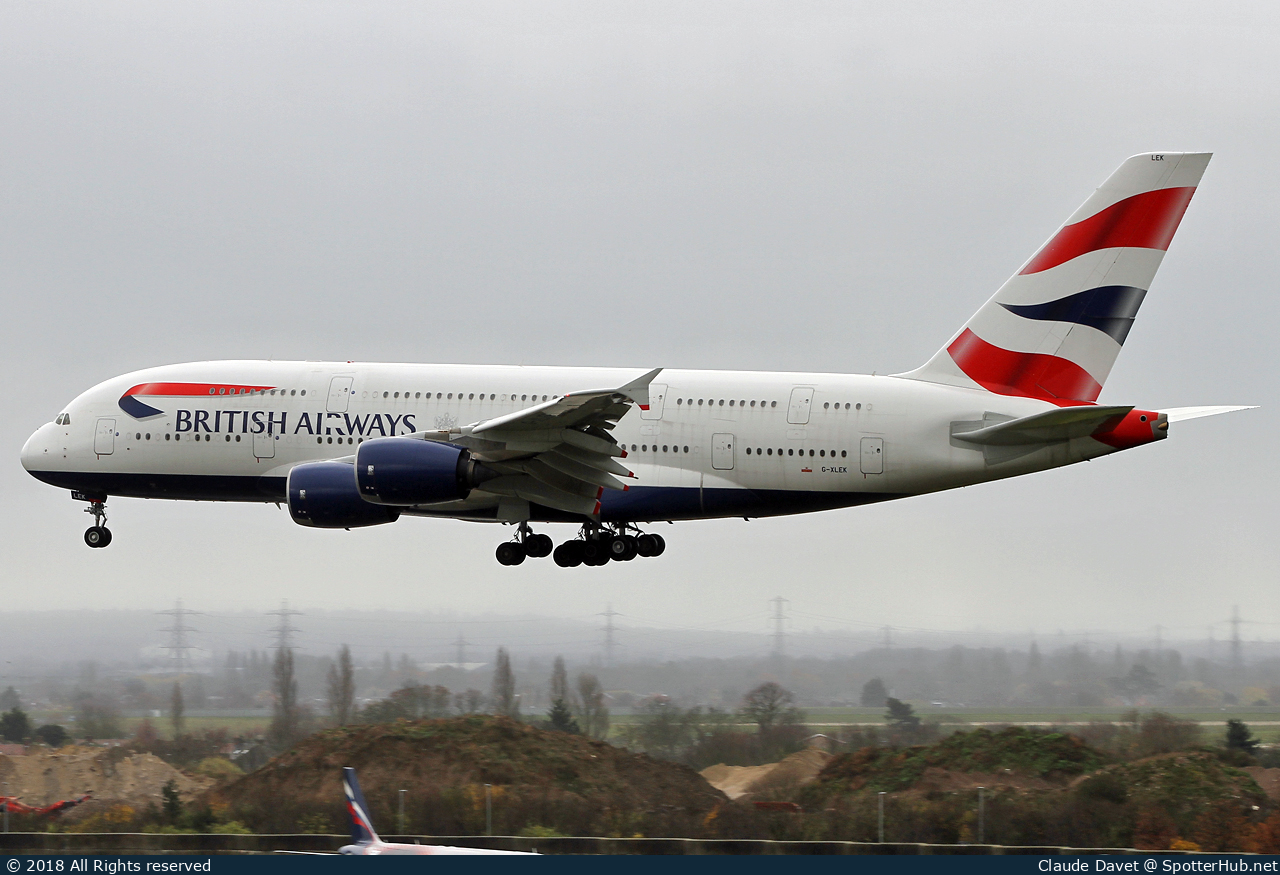 Photo of G-XLEK - Airbus A380-841 operated by British Airways