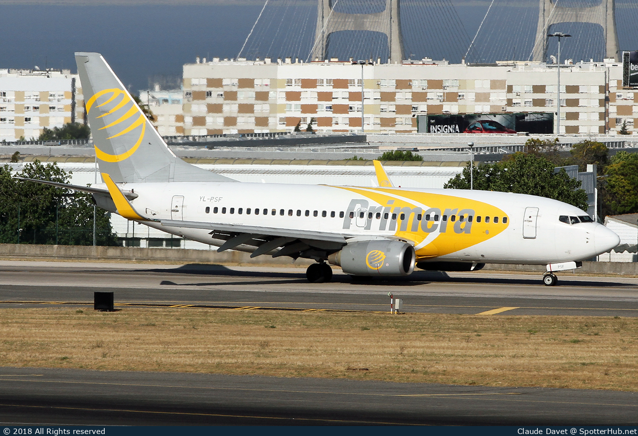 Photo of YL-PSF - Boeing 737-7Q8 operated by Primera Air Nordic