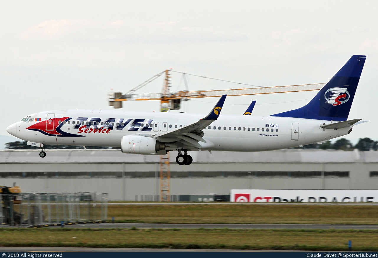 Photo of EI-CSG - Boeing 737-8AS operated by Travel Service (opb MIAT Mongolian Airlines)