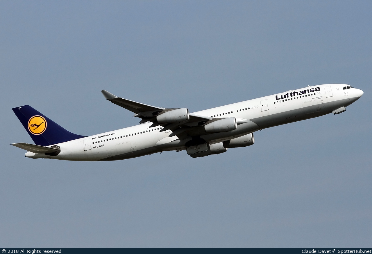 Photo of D-AIGT - Airbus A340-313 operated by Lufthansa
