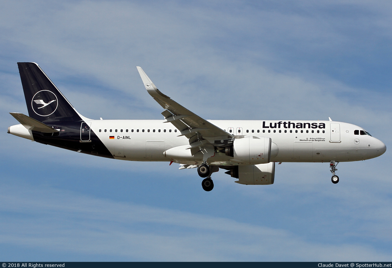Photo of D-AINL - Airbus A320-271N operated by Lufthansa