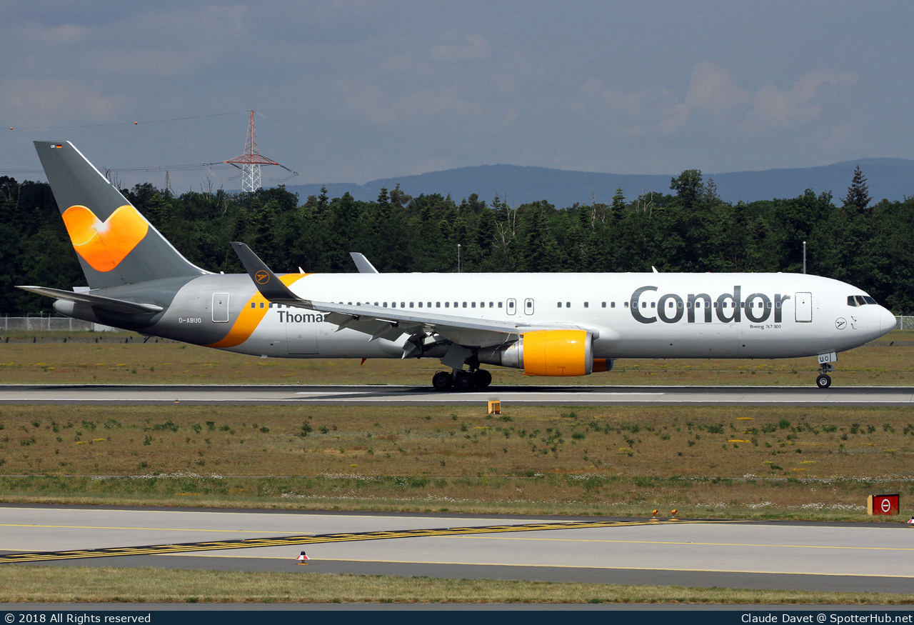 Photo of D-ABUO - Boeing 767-3Q8(ER) operated by Condor