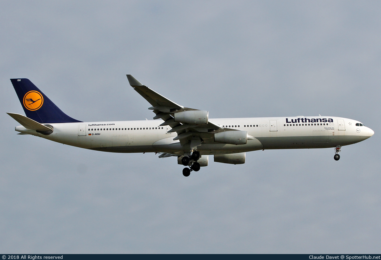Photo of D-AIGU - Airbus A340-313 operated by Lufthansa