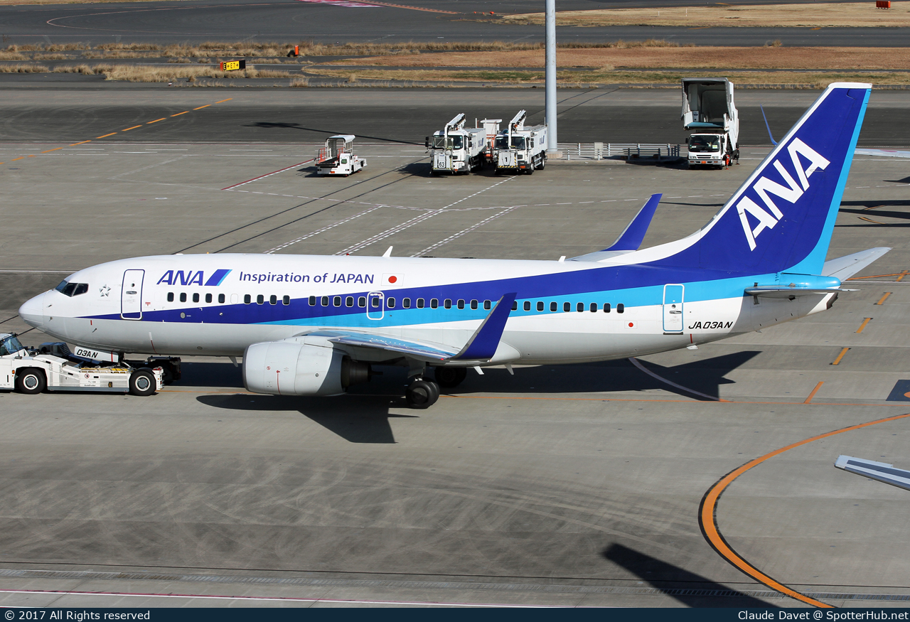 Photo of JA03AN - Boeing 737-781 operated by ANA All Nippon Airways (opb ANA Wings)