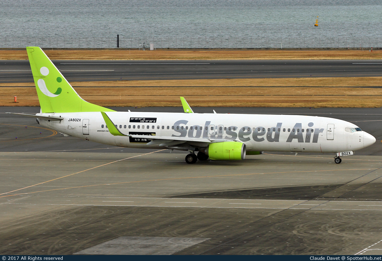 Photo of JA802X - Boeing 737-81D operated by Solaseed Air