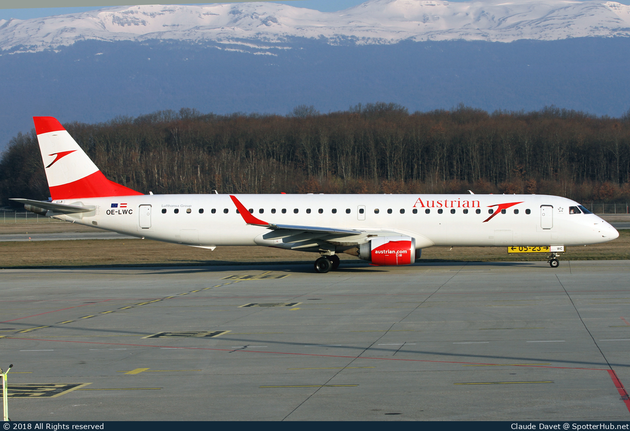 Photo of OE-LWC - Embraer ERJ-195LR operated by Austrian Airlines