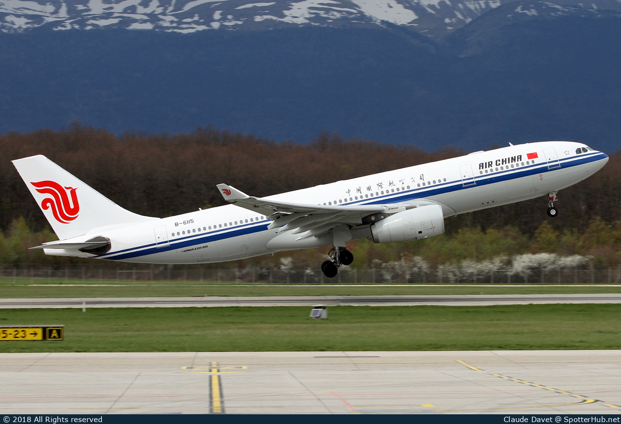 Photo of B-6115 - Airbus A330-243 operated by Air China