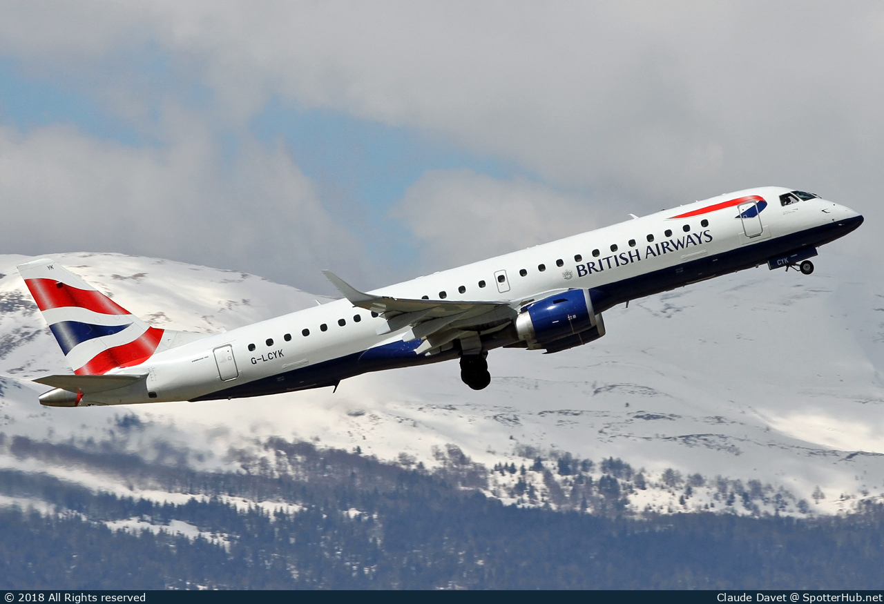 Photo of G-LCYK - Embraer ERJ-190LR operated by BA CityFlyer