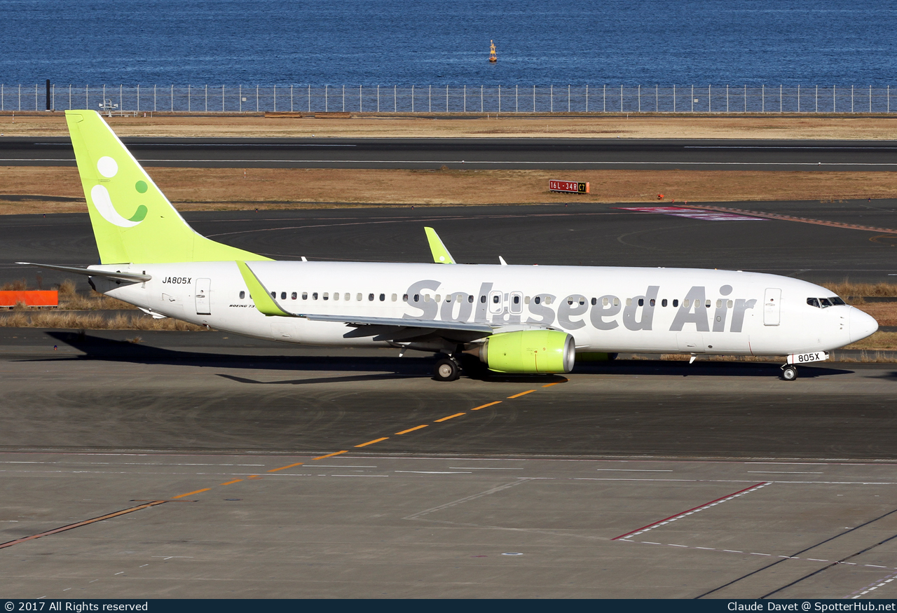 Photo of JA805X - Boeing 737-86N operated by Solaseed Air
