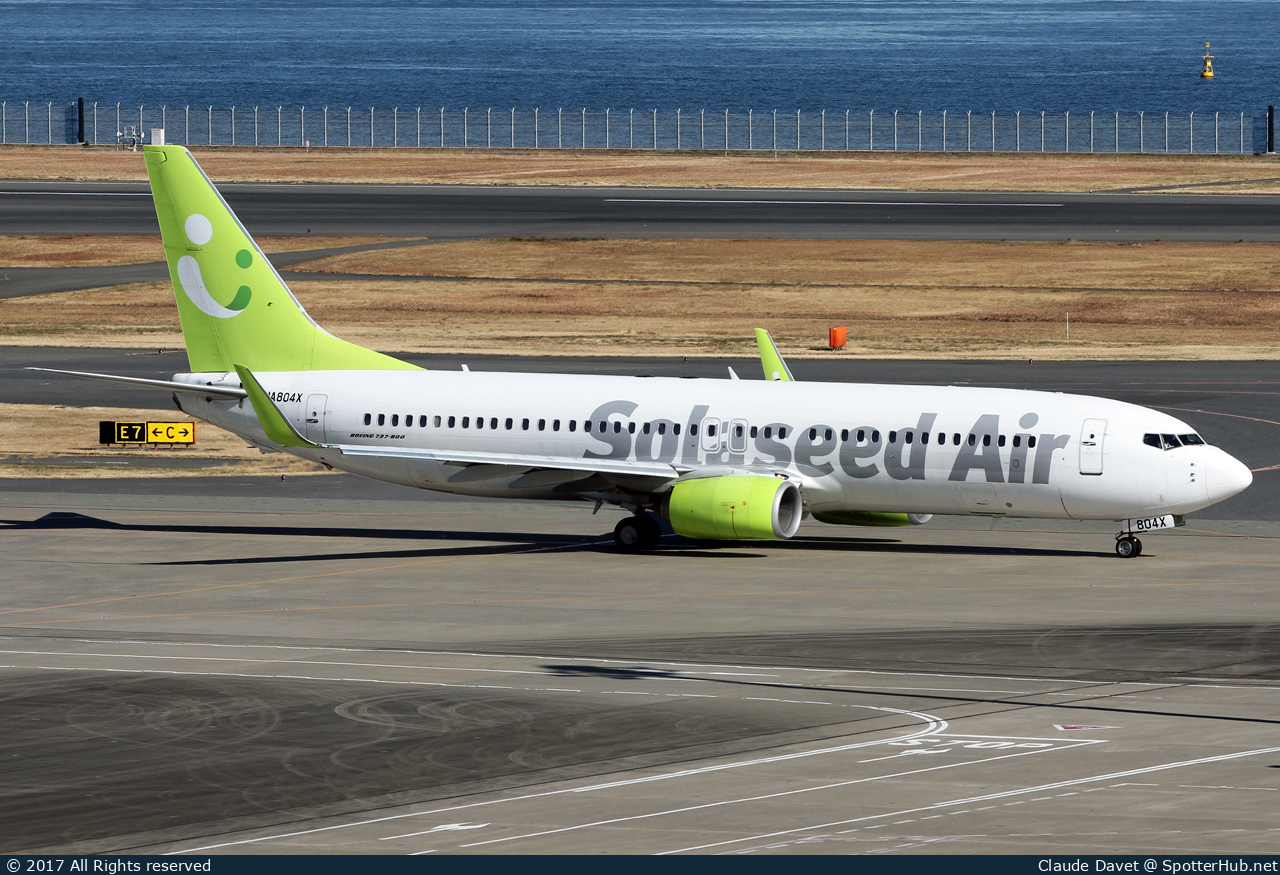 Photo of JA804X - Boeing 737-86N operated by Solaseed Air