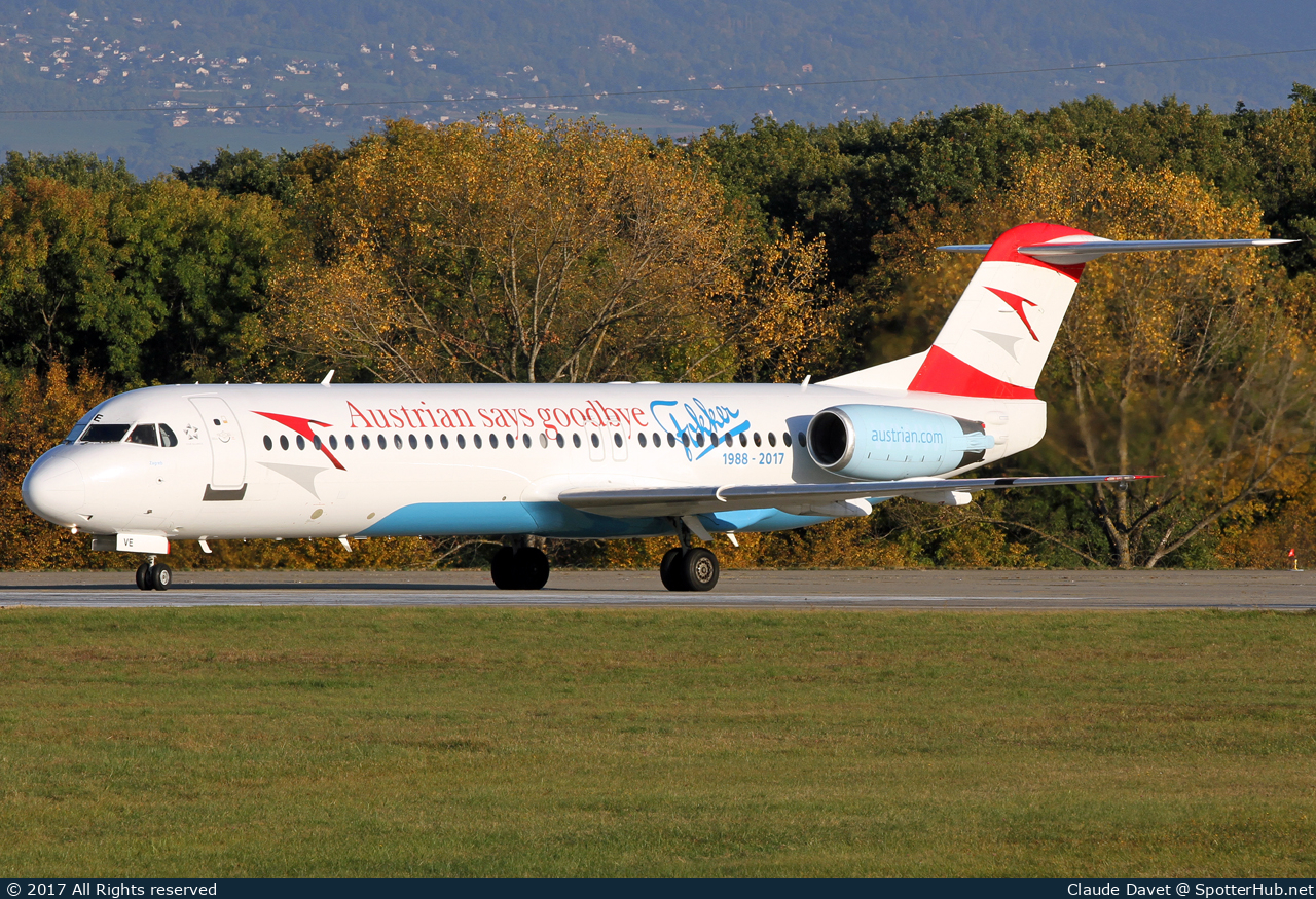 Photo of OE-LVE - Fokker 100 operated by Austrian Airlines