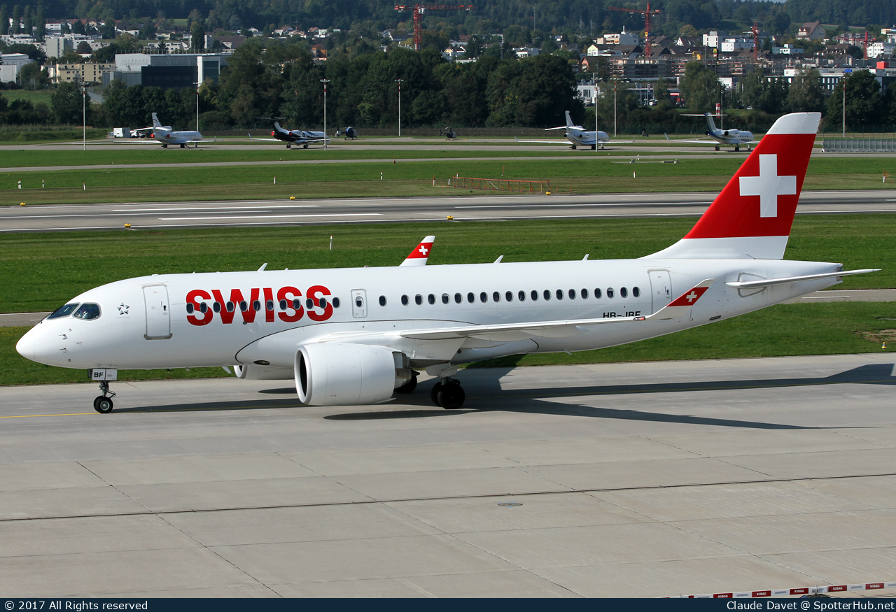 Photo of HB-JBF - Airbus A220-100 operated by Swiss International Air Lines