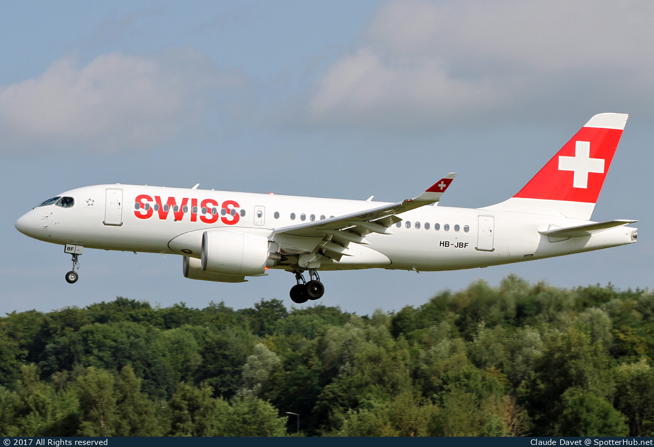 Photo of HB-JBF - Airbus A220-100 operated by Swiss International Air Lines