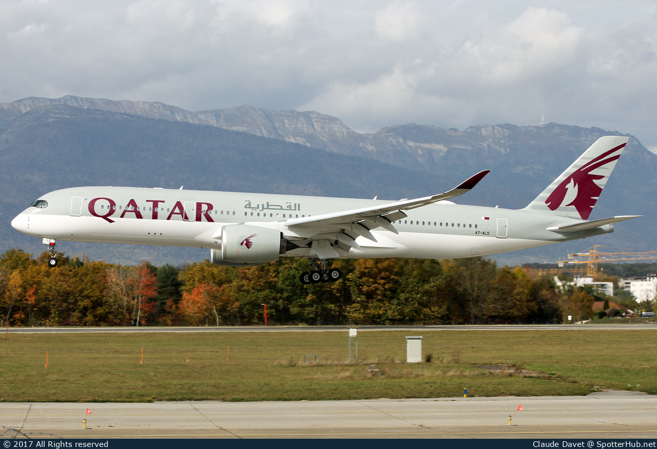 Photo of A7-ALS - Airbus A350-941 operated by Qatar Airways