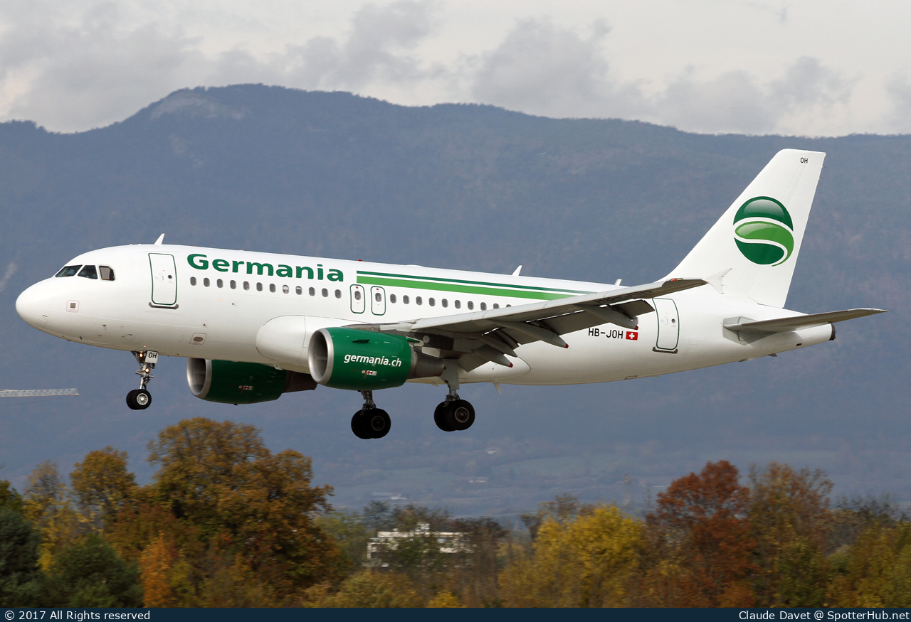Photo of HB-JOH - Airbus A319-112 operated by Germania Flug