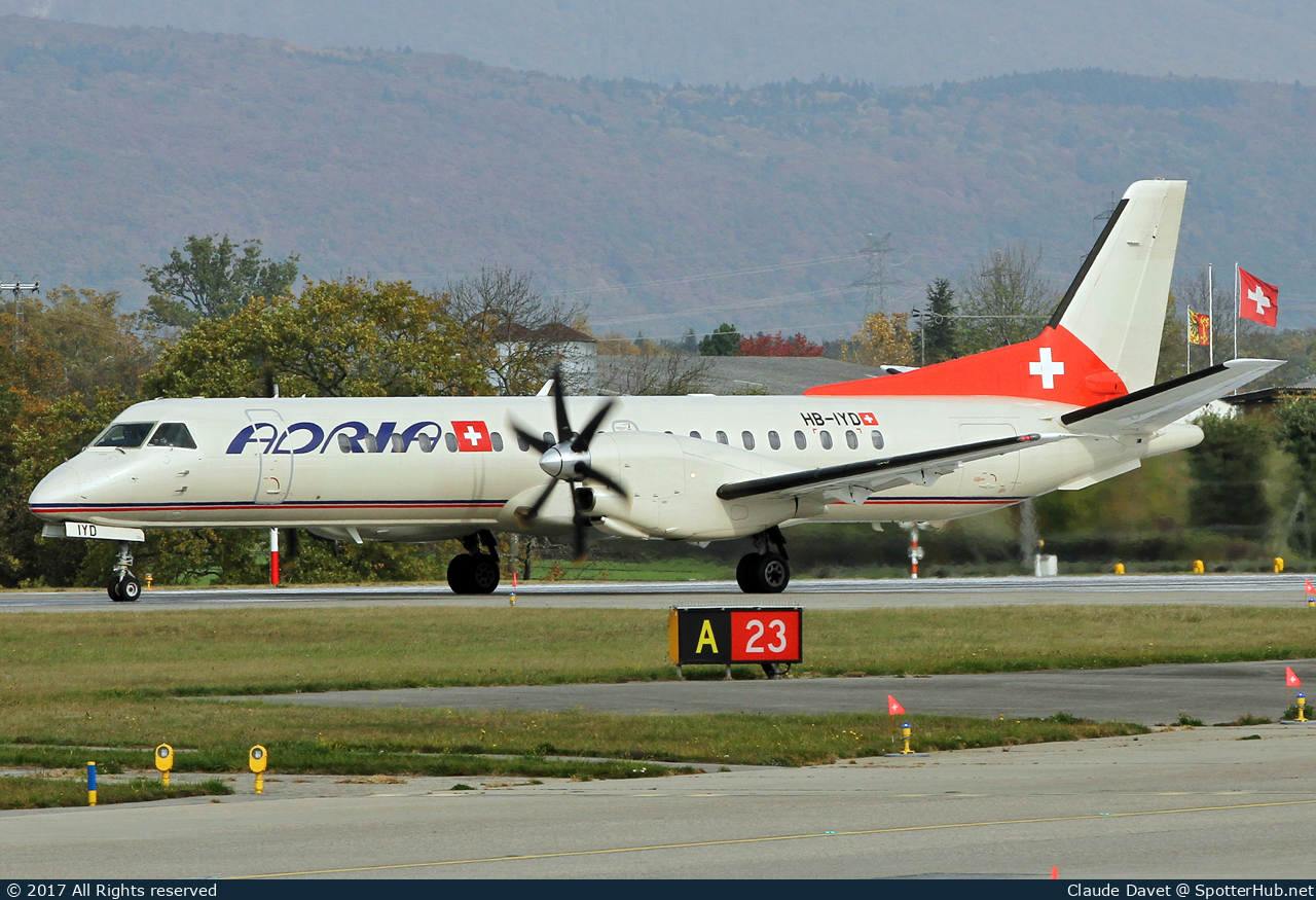 Photo of HB-IYD - Saab 2000 operated by Adria Airways Switzerland (opb Darwin Airline)