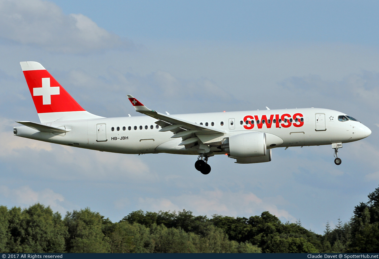 Photo of HB-JBH - Airbus A220-100 operated by Swiss International Air Lines